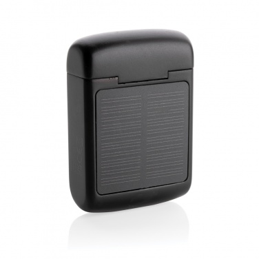 Logo trade promotional gifts picture of: Skywave RCS recycled plastic solar earbuds